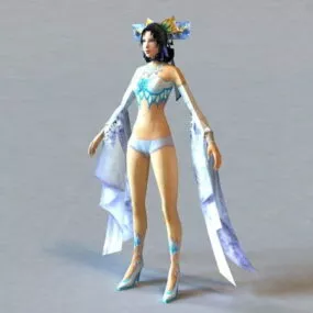 Beauty Anime Girl Character 3d model