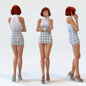 Sexy Black Woman Smoking 3d model