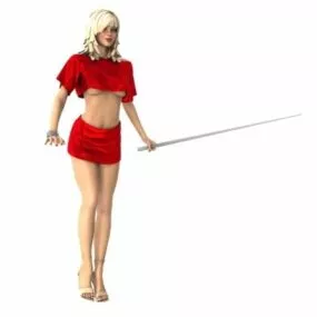 Sexy Girl Billiard Player 3d model