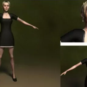 Sheath Dress Woman Character 3d model