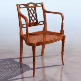 Antique Sheraton Elbow Chair 3d model