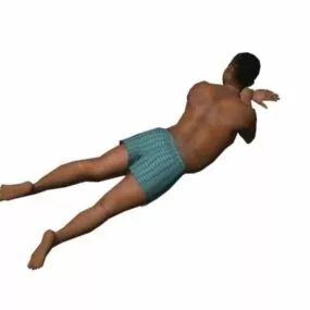 Character Shirtless Man Laying On Beach 3d model