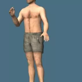 Shirtless Man Rigged 3d model