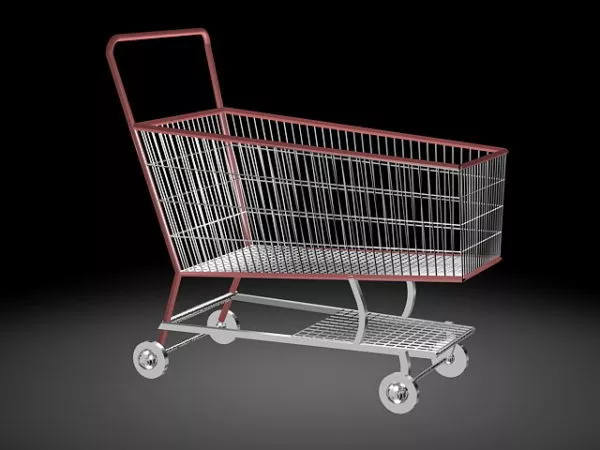 Wheels Shopping Cart 3d model