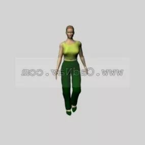 Character Short Hair Women 3d model