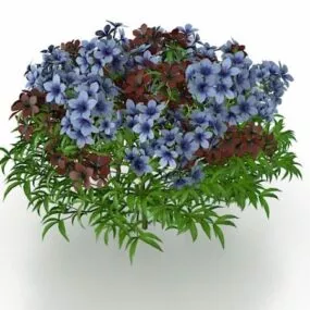 Shrub With Purple Flowers 3d model