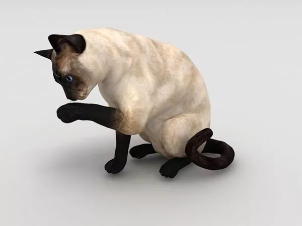 Decoration Figurine Cat On Round Stand 3d model