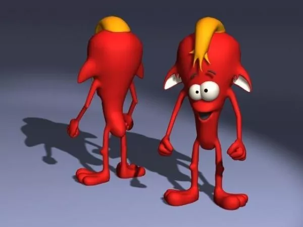 Silly Little Red Monster Character 3d model Silly Little Red Monster Character 3d model
