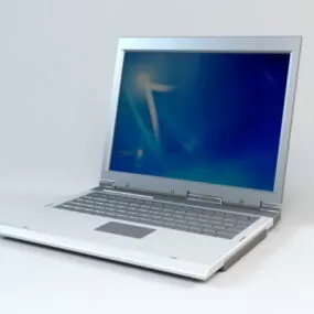 Silver Laptop 3d model