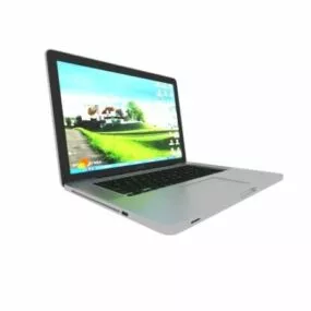 Silver Laptop 3d model