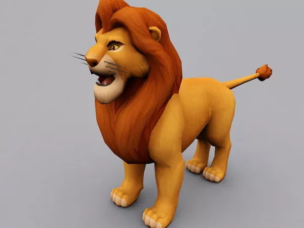 Lion Statue Lowpoly 3d model