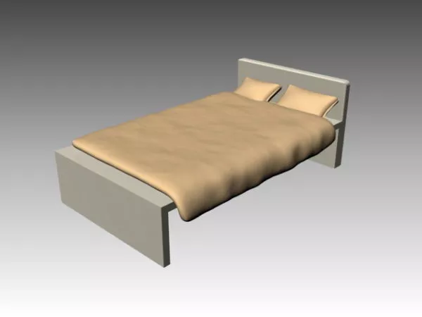 Simple Double Bed 3d model Simple Double Bed 3d model