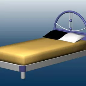 Single Bed With Mattress 3d model