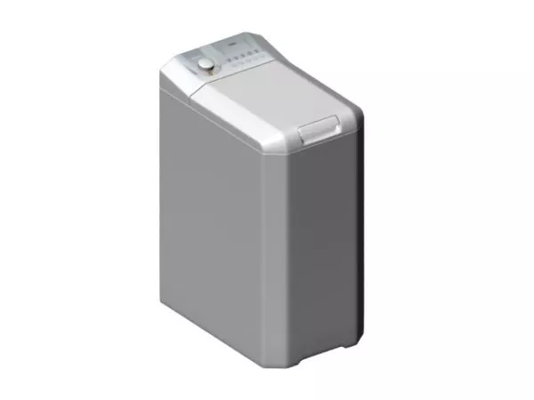 White Washing Machine On Floor 3d model