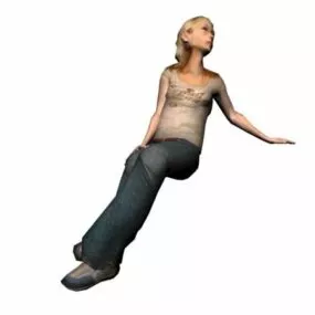 Sitting Woman Character 3d model