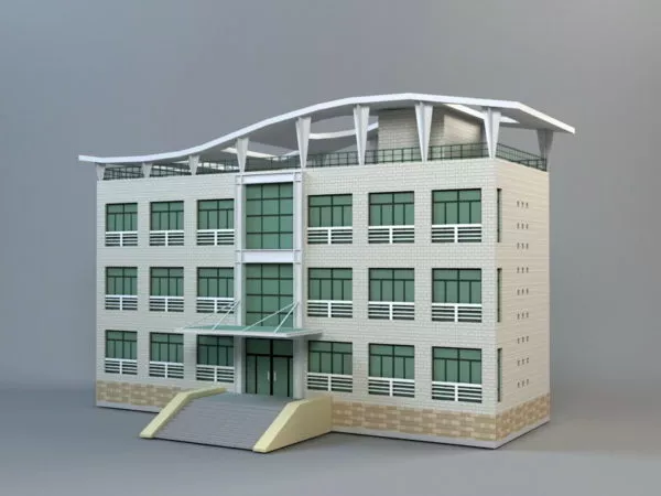 Small Modern Office Building 3d model Small Modern Office Building 3d model