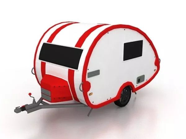 Small Wooden Trailer For Construction 3d model