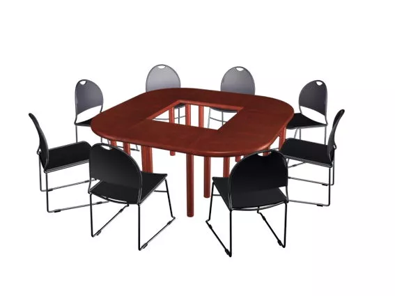 Small Meeting Table And Chairs 3d model Small Meeting Table And Chairs 3d model