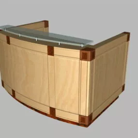 Small Office Reception Desk 3d model