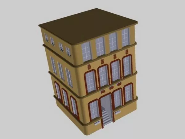 Small Old Apartment Building 3d model Small Old Apartment Building 3d model