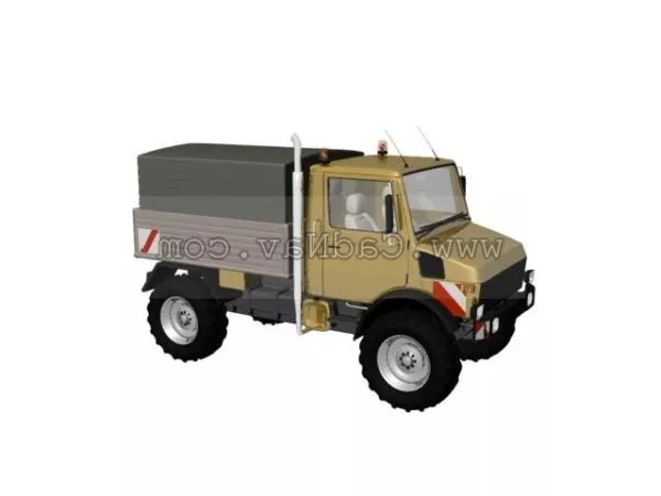 Red Pickup Lowpoly Car 3d model