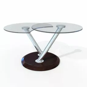 Furniture Small Round Glass Coffee Table 3d model