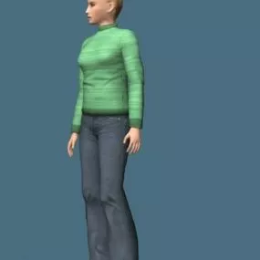 Smart Casual Lady Rigged 3d model