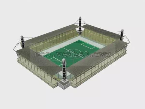Football Field Medium Stadium 3d model