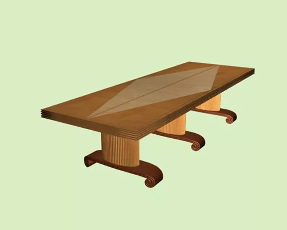 Solid Wood Conference Table 3d model Solid Wood Conference Table 3d model