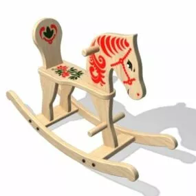 Solid Wood Rocking Horse 3d model