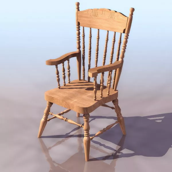 Vintage Wooden Windsor Chair 3d model Vintage Wooden Windsor Chair 3d model