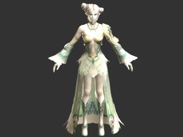 Female Warrior SciFi With Armor 3d model