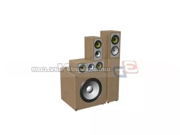 Desktop Speakers Three Unit 3d model
