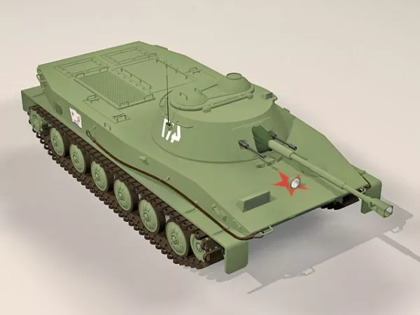 Soviet Pt-76 Light Tank 3d model Soviet Pt-76 Light Tank 3d model