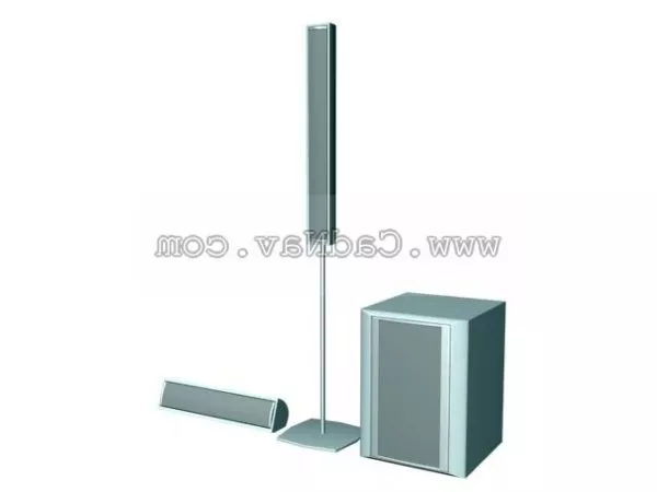 Desktop Loudspeaker Yellow Case 3d model