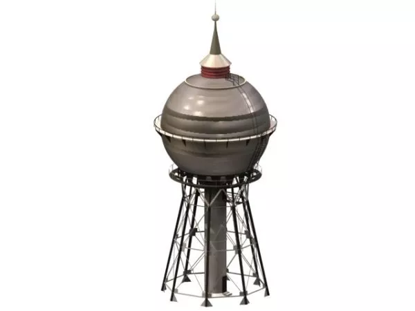 Alien Tower With Landscape 3d model