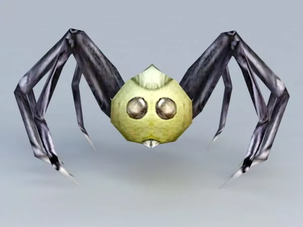 Animated Black Spider 3d model