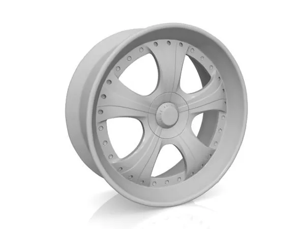 Hydraulic Wheel With Rig 3d model