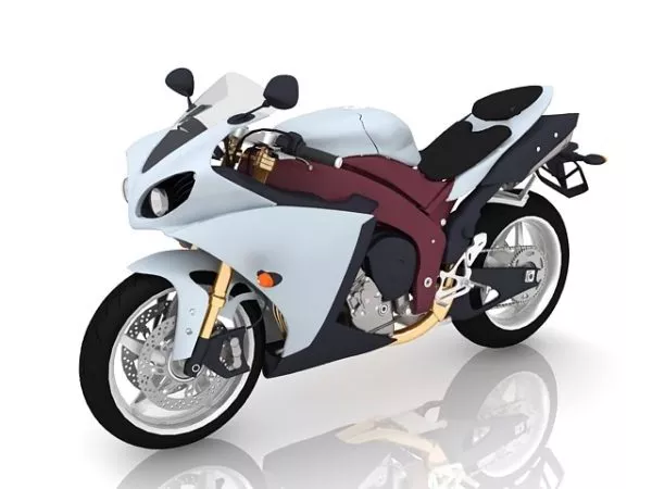 Blue Motorcycle Lowpoly 3d model