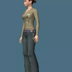 Sportive Woman Rigged Character 3d model