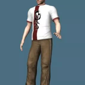 Sportive Young Man Rigged 3d model