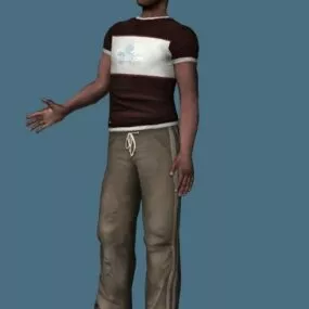 Sports Black Man Rigged 3d model