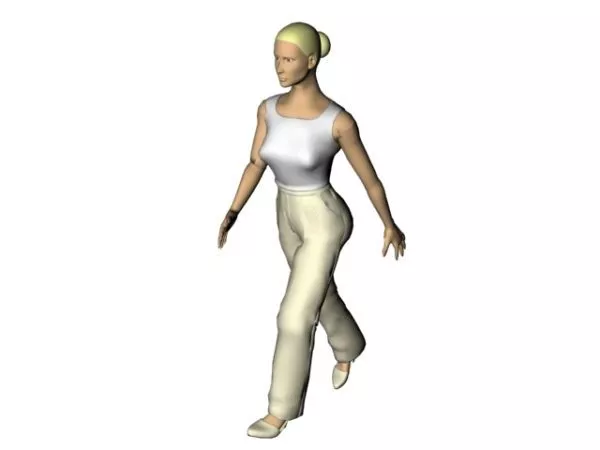Character Sports Woman In Undershirt And Pants 3d model Character Sports Woman In Undershirt And Pants 3d model