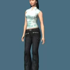 Sporty Woman Rigged Character 3d model