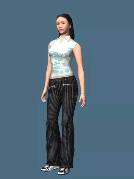 Wife Character With Teddy Bear 3d model