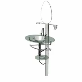 Stainless Steel Bathroom Vanity Rack 3d model