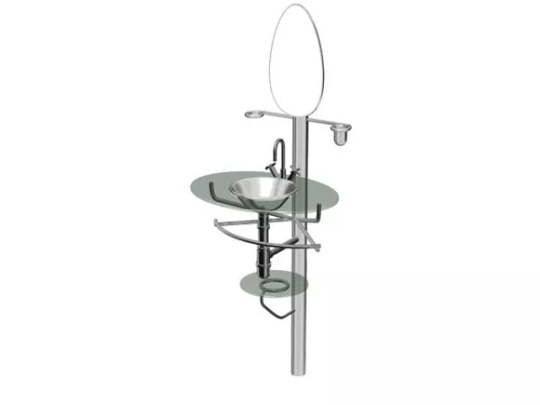 Modern Bathroom Vanity White Color 3d model