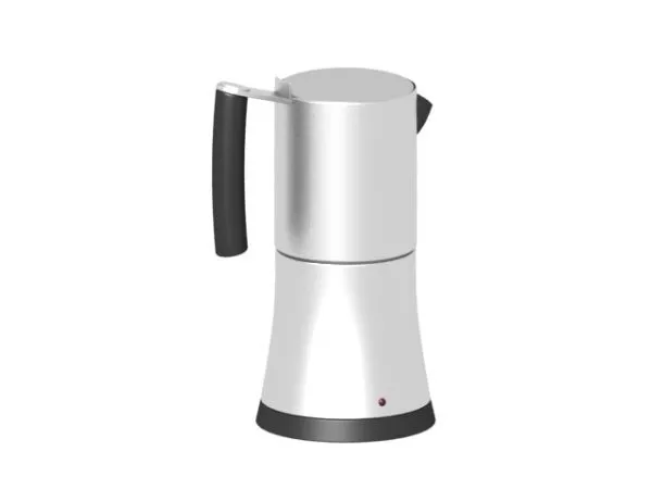 Classic Kettle On Wooden Plate 3d model