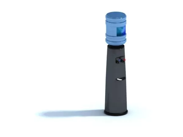 Water Dispenser On Wooden Holder 3d model