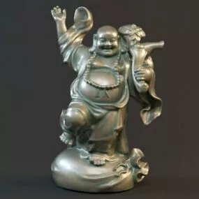 Standing Happy Buddha Statue 3d model